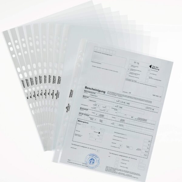Durable PREMIUM Punched Pocket 100 Clear