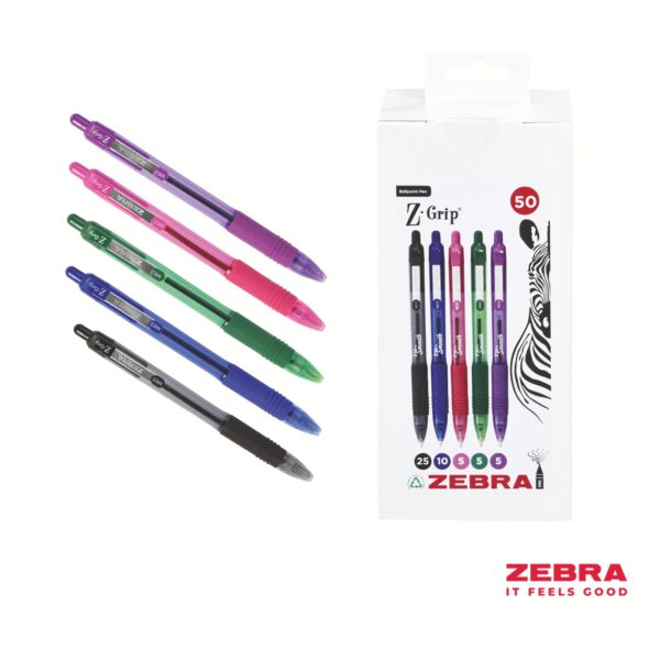 Z-Grip Smooth Retr BPnt Pen Asstd Box50