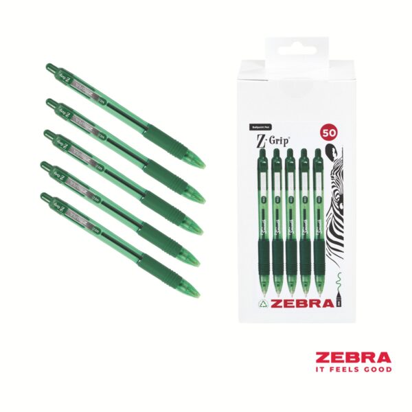 Z-Grip Smooth Retr BPnt Pen Green Box50