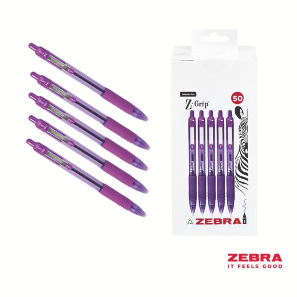Z-Grip Smooth Retr BPnt Pen Violet Box50
