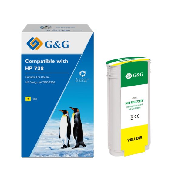 Reman HP G+G 738 Yellow Ink Cart