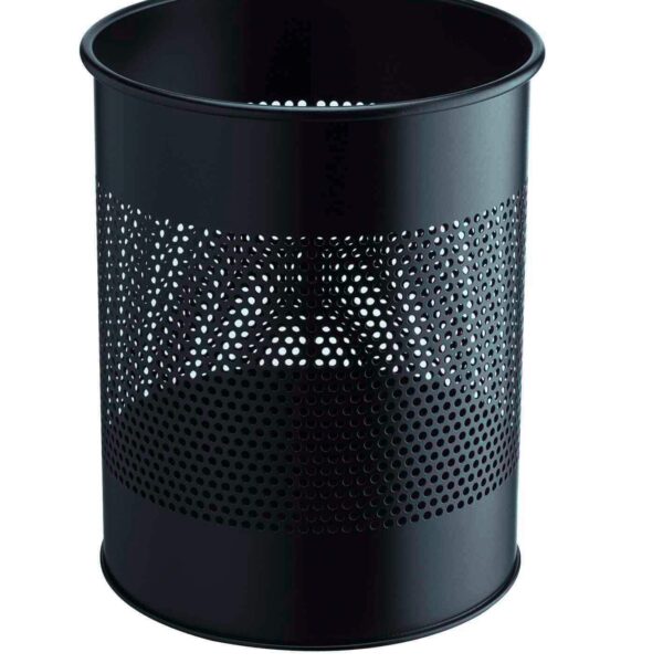 Durable Perforated Waste Bin 15L Black