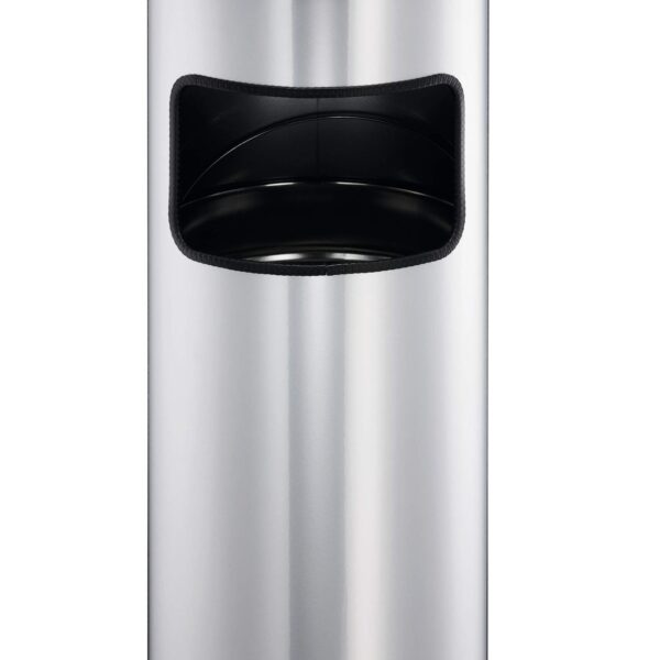 Durable Round Ashtray Bin 17L Silver