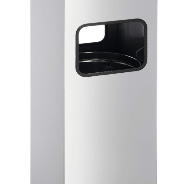 Durable Square Ashtray Bin 17L Silver