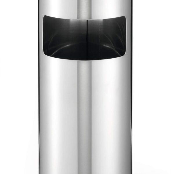 Durable Round Ashtray Bin 17L Silver