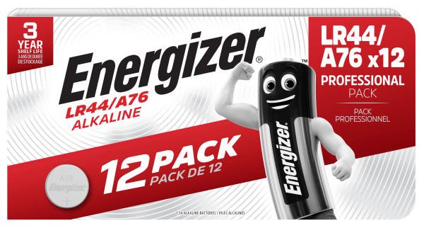 Energizer Alkaline LR44 Coin Cell Pk 12