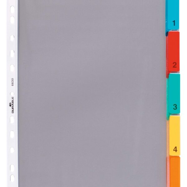 Durable 5 Part Numbered Index Divider
