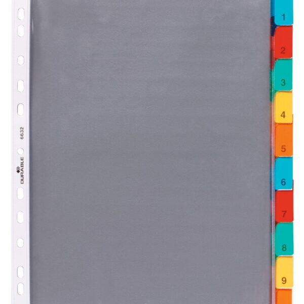 Durable 10 Part Numbered Index Divider