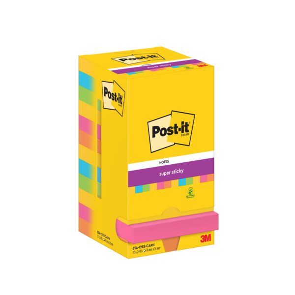 Post-it Super Sticky Notes, Carnival Col