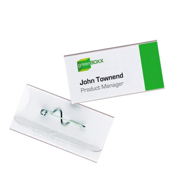 Durable Pin Name Badge 30x60mm