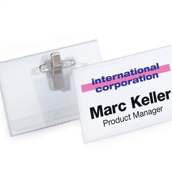 Durable Combi Clip Name Badge 40x75mm