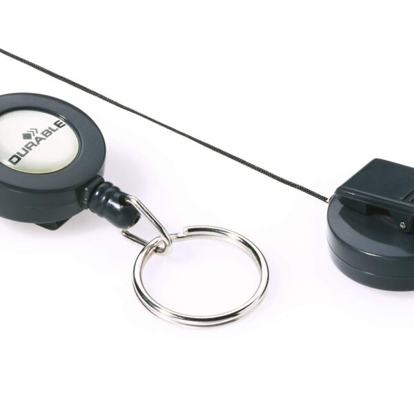 Durable Badge Reel Keyring Charcoal