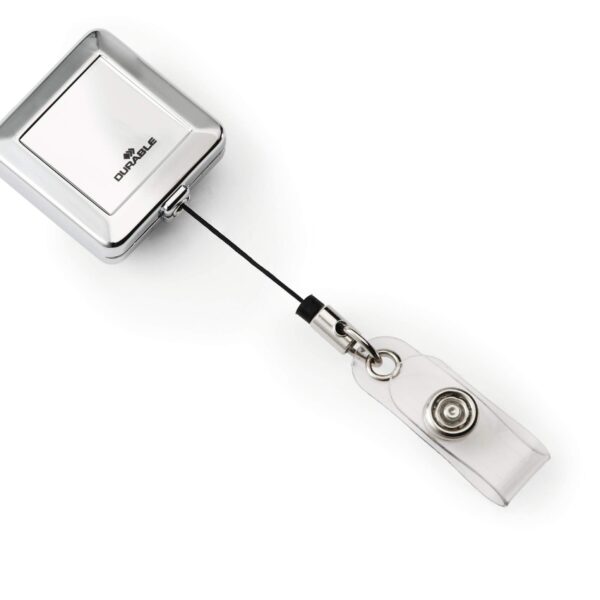 Durable QUADRO Badge Reel Chrome