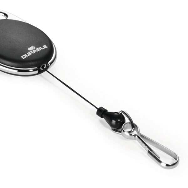 Durable STYLE Snap Hook Badge Reel Black