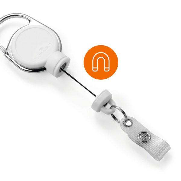 Durable EXTRA STRONG Badge Reel White