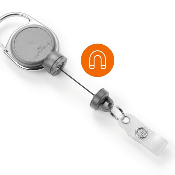 Durable EXTRA STRONG Badge Reel Grey