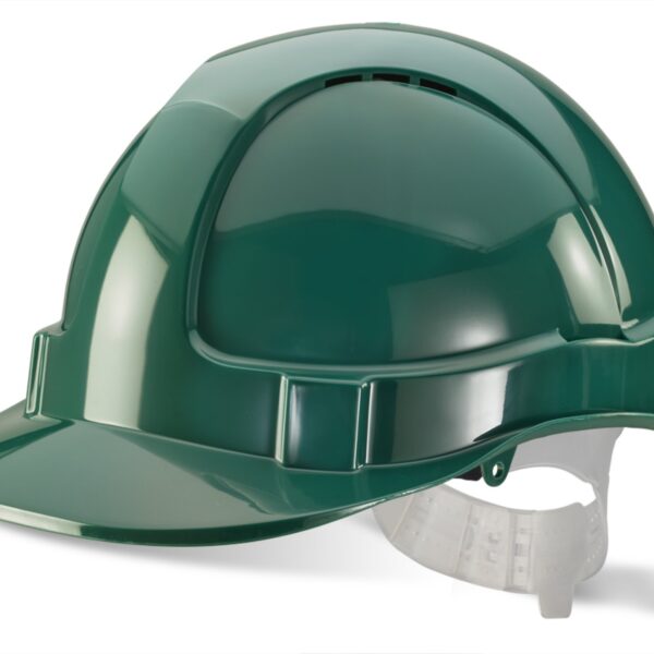 ECONOMY VENTED S/HELMET GREEN PLASTIC HA