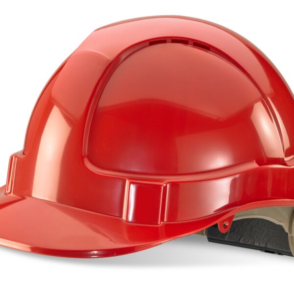B-BRAND SAFETY HELMET RED WHEEL RATCHET