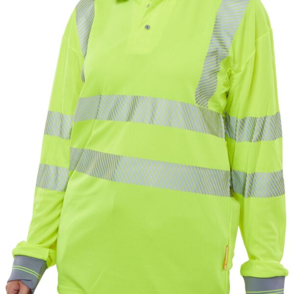 HIVIZ EXECUTIVE LONG SLEEVE POLO SAT YEL