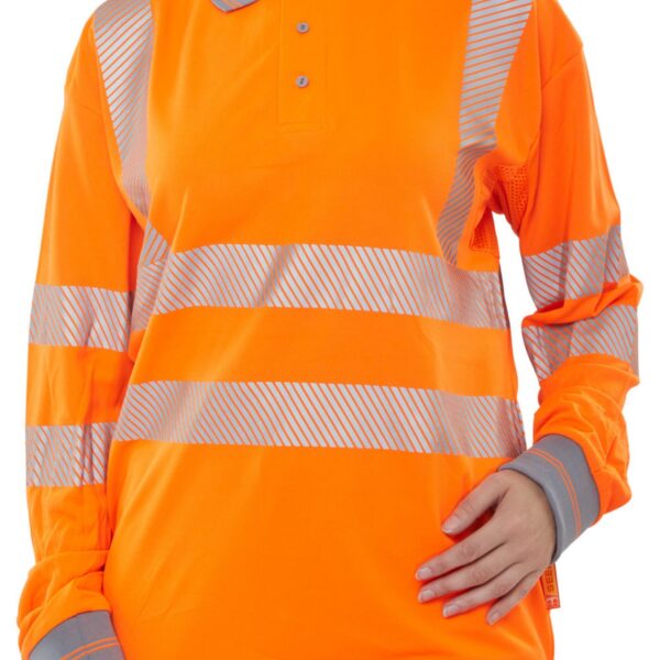 HIVIZ EXECUTIVE LONG SLEEVE POLO ORANGE