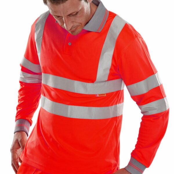 BSEEN EN ISO 20471 LS POLO RED XXXL