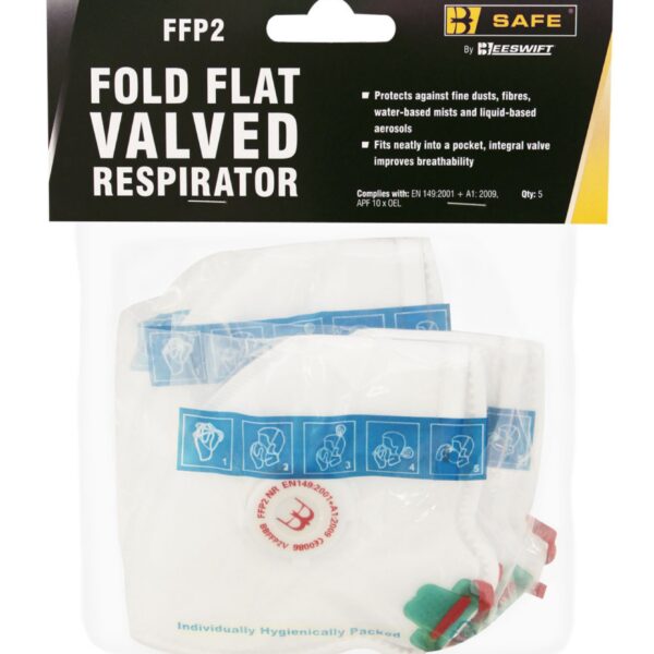 FFP2V FOLD FLAT VALVED RESPIRATOR PACK 5
