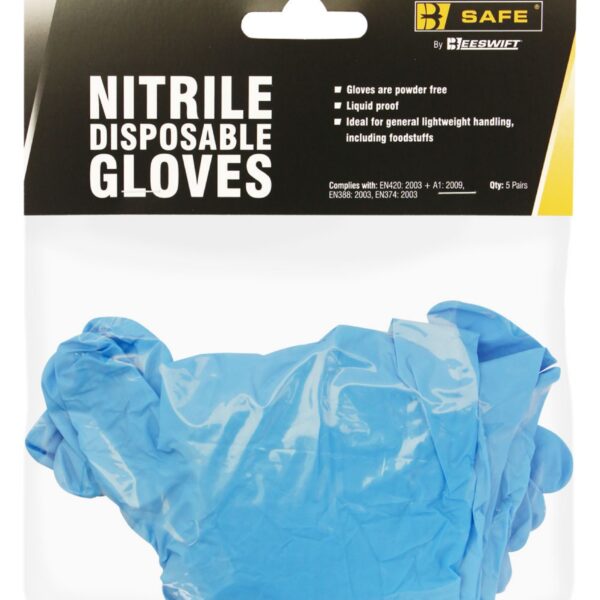 NITRILE DISPOSABLE GLOVE PACK 5 PAIRS LG