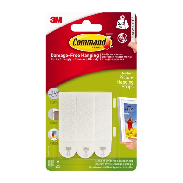 Command Medium White Picture Hanging Str