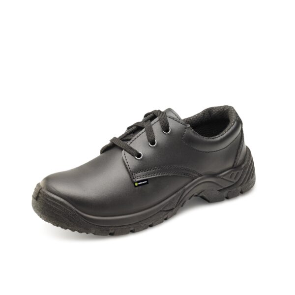 Beeswift Smooth Leather Tie Shoe Black 0