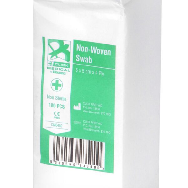 CLICK MEDICAL GAUZE SWABS 5CM X 5CM NON
