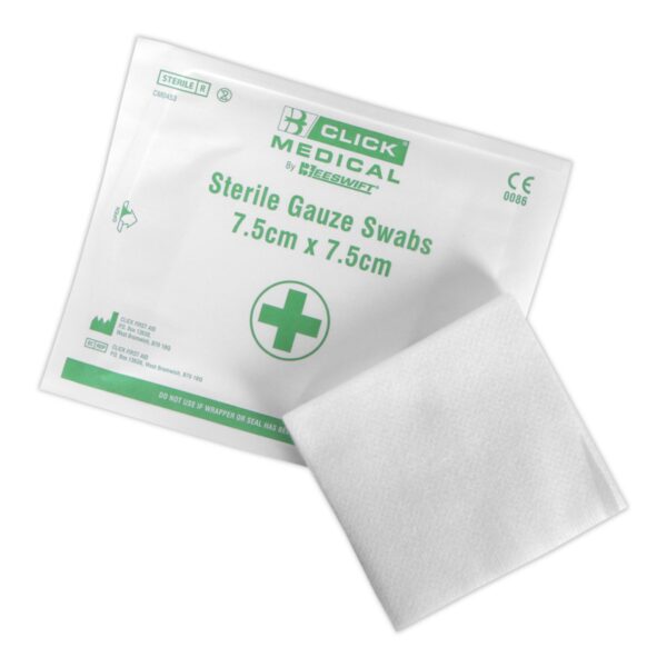 CLICK MEDICAL GAUZE SWABS 7.5 X 7.5CM S
