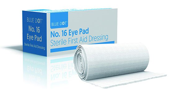 BLUE DOT BOXED EYE PAD & BANDAGE NO 16