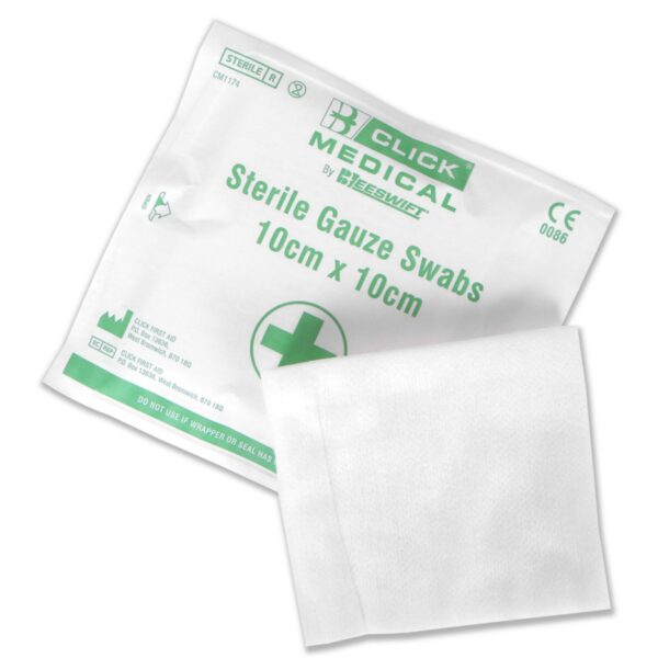 CLICK MEDICAL GAUZE SWABS 10CM X 10CM ST