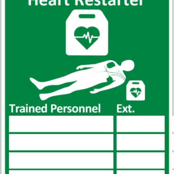 AED TRAINED PERSONNEL SIGN