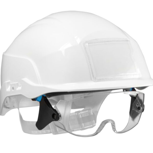 SPECTRUM WHITE HELMET C/W EYE SHIELD (S2