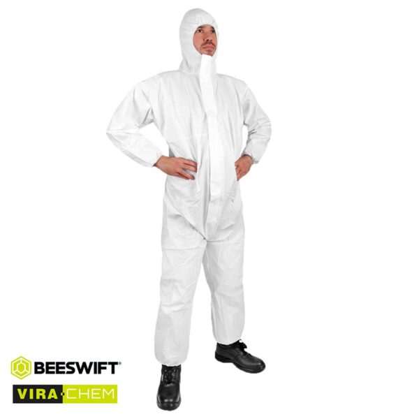 VIRA-CHEM DISPOSABLE COVERALL WHITE LGE