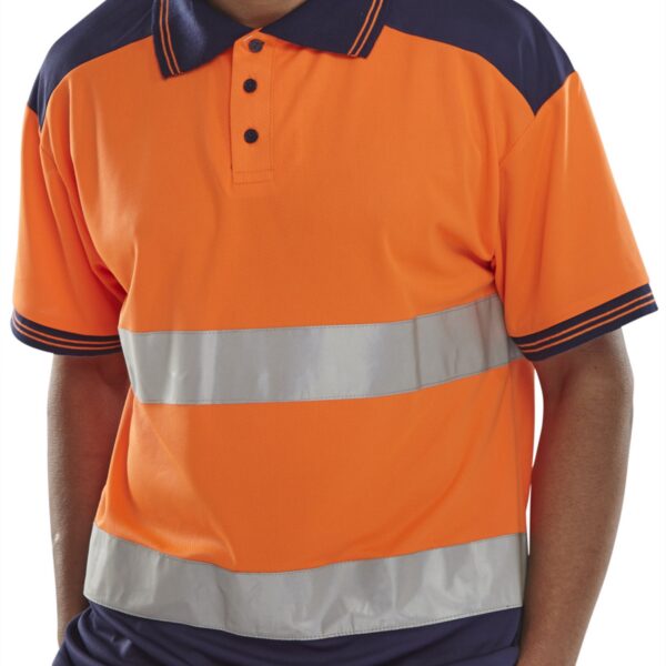 PK SHIRT 2TONE ORANGE/NAVY 3XL