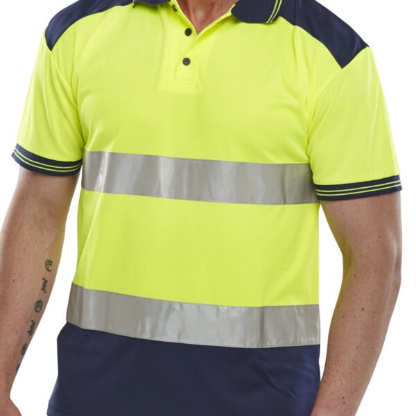 PK SHIRT 2TONE SAT/YEL NAVY XL