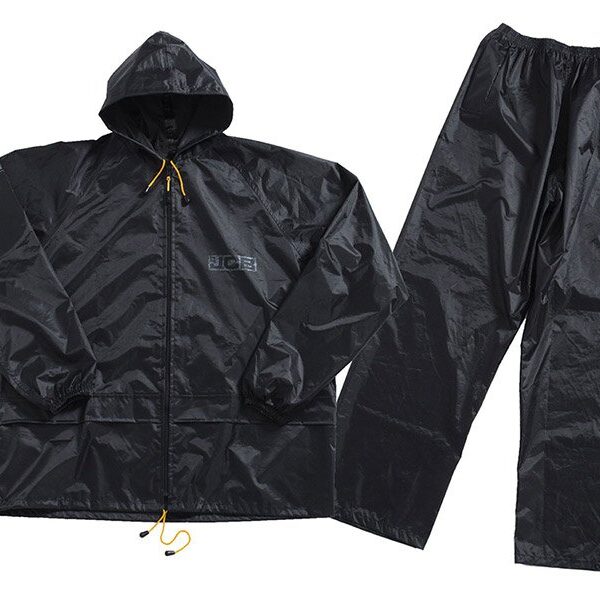 JCB Black Two-Piece Rainsuit L