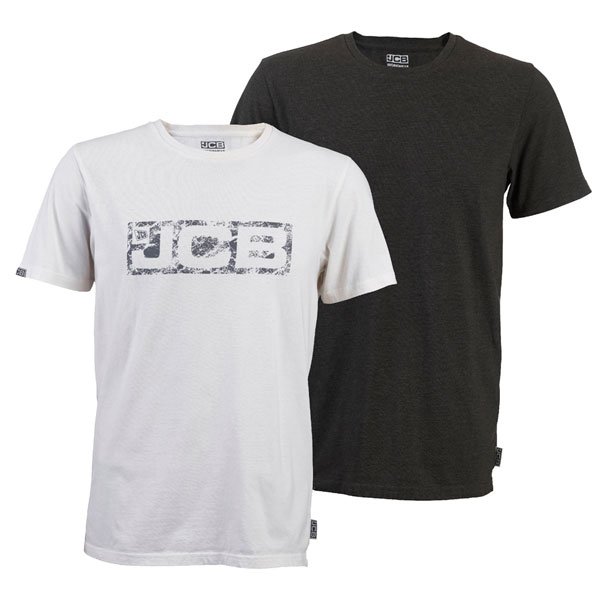 JCB Essential Twin Pack Grey & White T-S