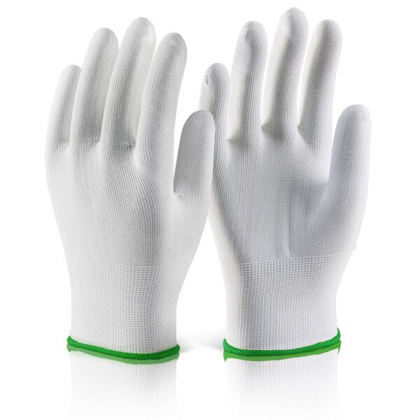POLYESTER KNITTED LINER GLOVE WHITE XL (