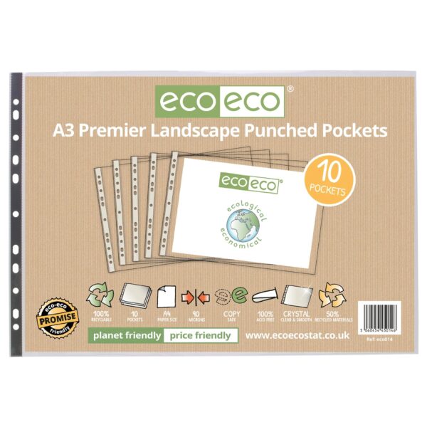 A3 Bag 10 Landscape Punched Pockets