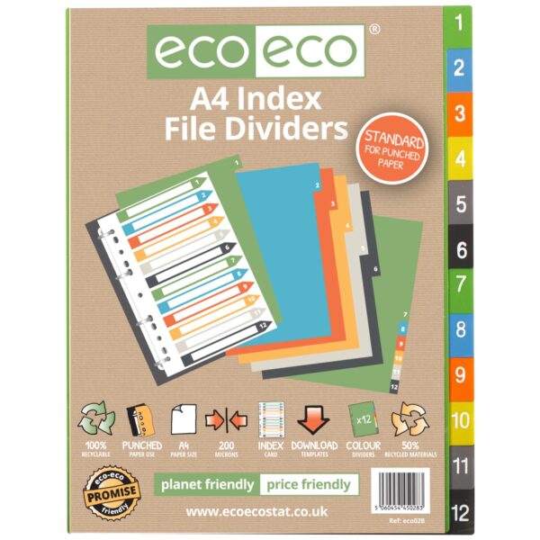 A4 Set 12 Index File Dividers