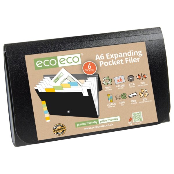 A6 50% Recycled 6 Pocket Expanding File