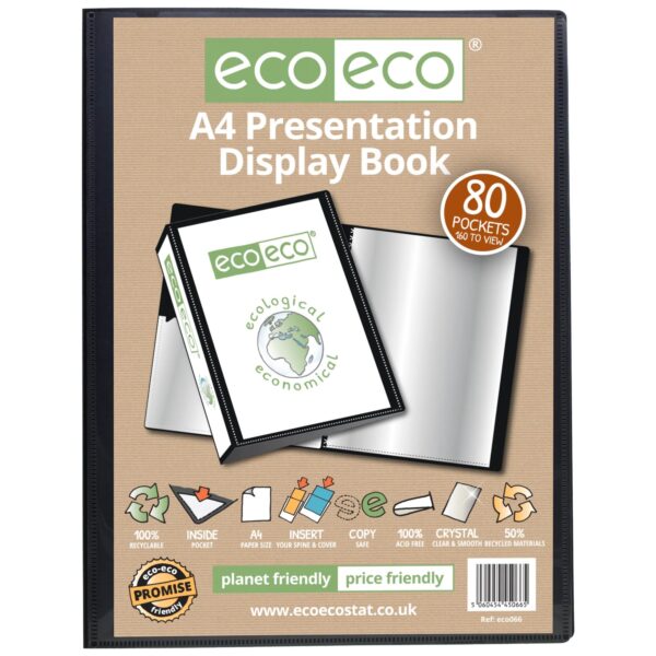 A4 80 Pocket Presentation Display Book