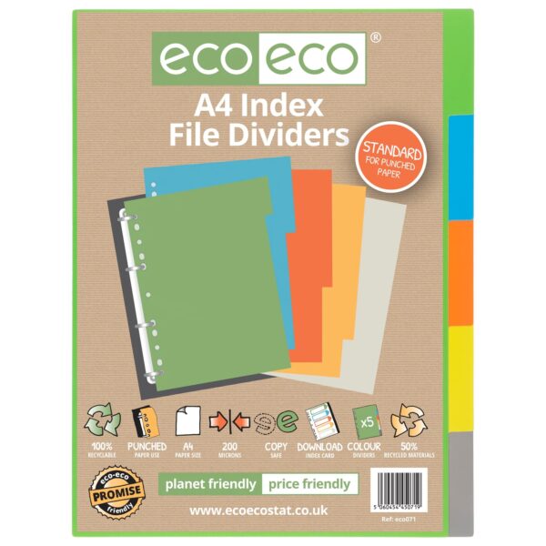 A4 Set 5 Index File Dividers
