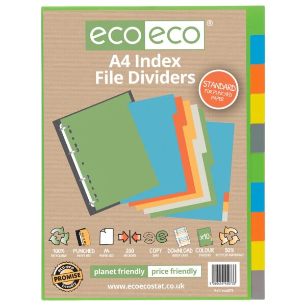 A4 Set 10 Index File Dividers