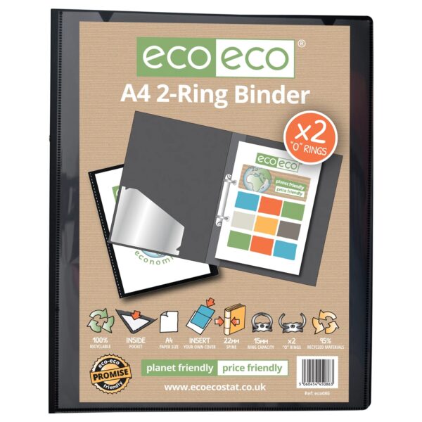 A4 95% Recycled 2 Ring Binder