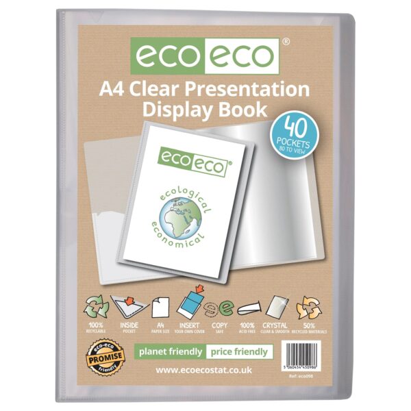 A4 Clear 40Pkt Presentation Display Book