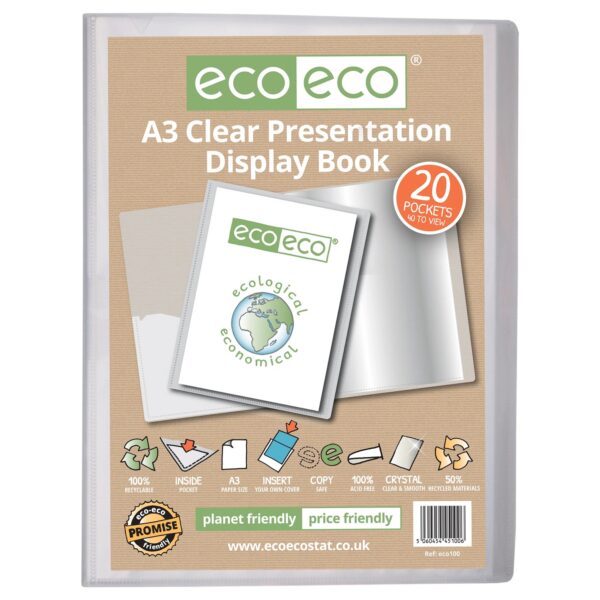 A3 Clear 20Pkt Presentation Display Book